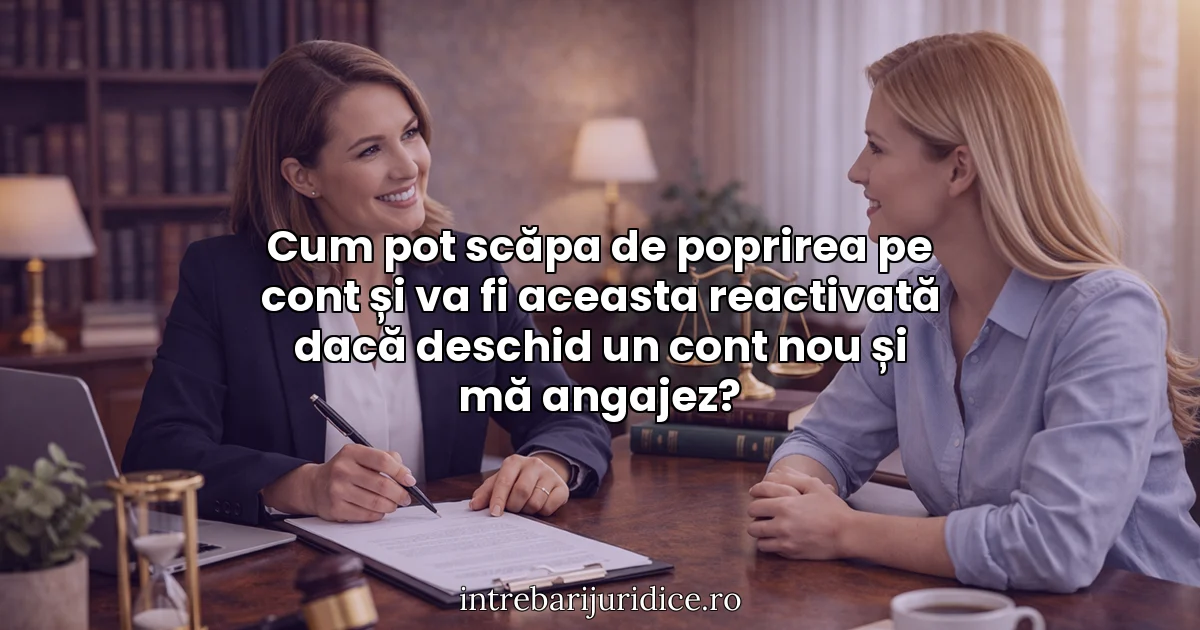 Cum pot scăpa de poprirea pe cont și va fi aceasta reactivată dacă deschid un cont nou și mă angajez?