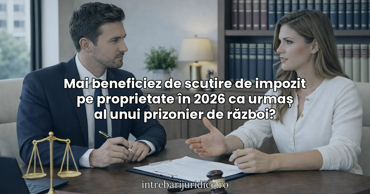 Mai beneficiez de scutire de impozit pe proprietate în 2026 ca urmaș al unui prizonier de război?