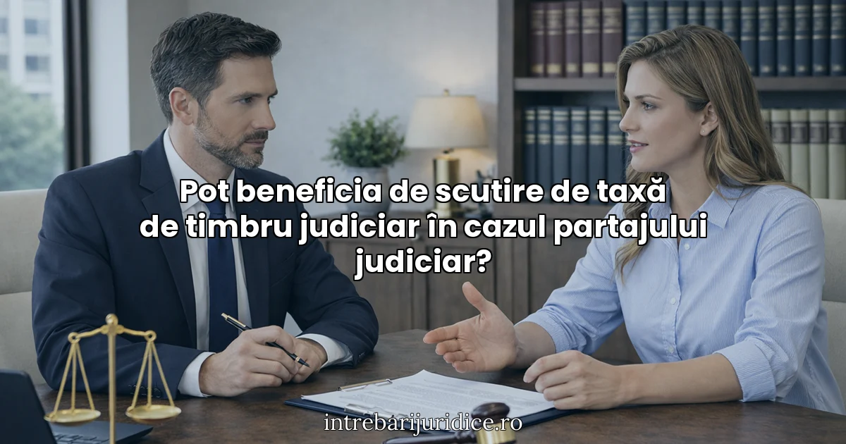 Pot beneficia de scutire de taxă de timbru judiciar în cazul partajului judiciar?