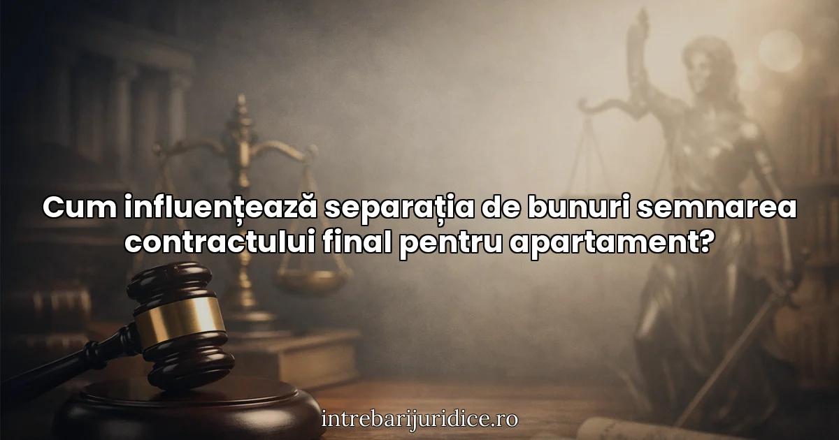 Cum influențează separația de bunuri semnarea contractului final pentru apartament?
