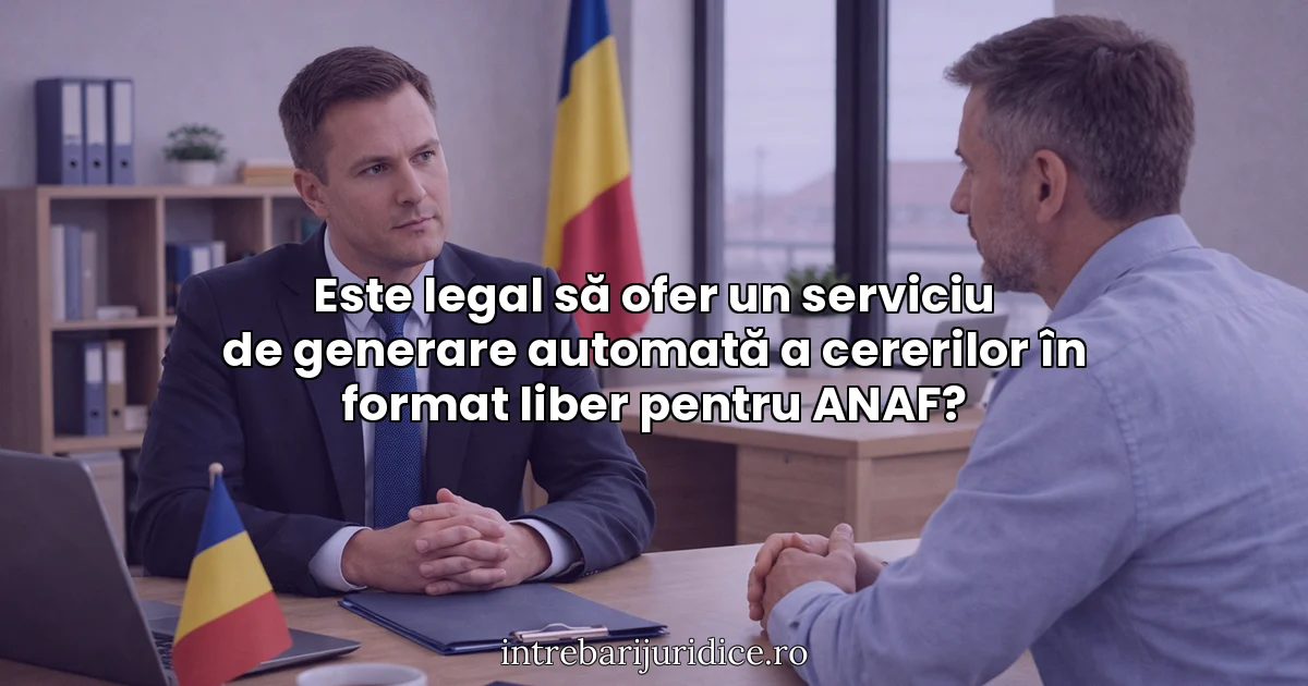 Este legal să ofer un serviciu de generare automată a cererilor în format liber pentru ANAF?
