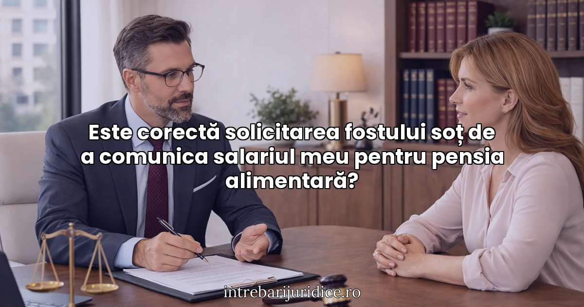 Este corectă solicitarea fostului soț de a comunica salariul meu pentru pensia alimentară?