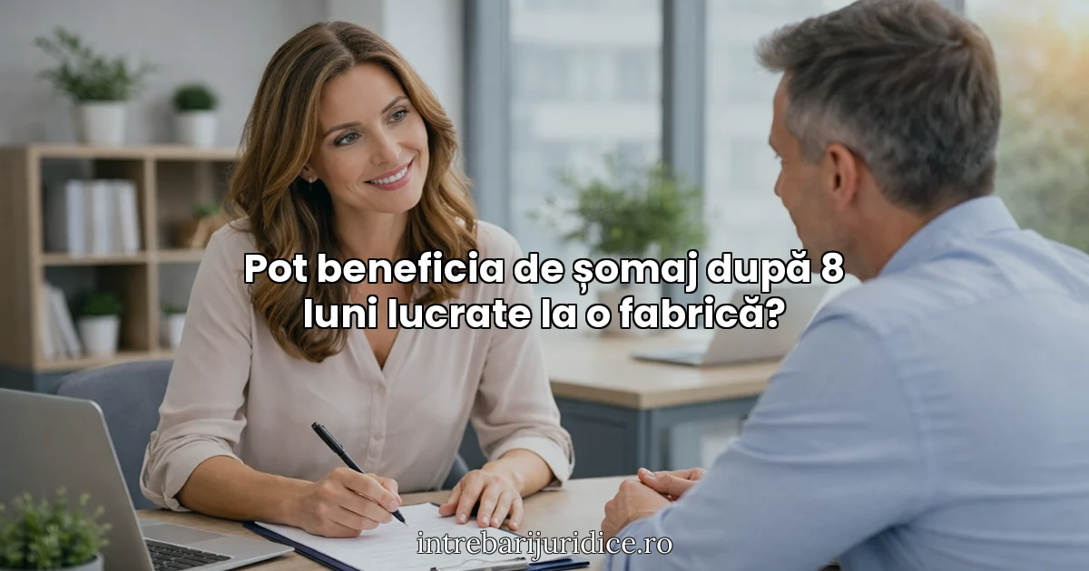 Pot beneficia de șomaj după 8 luni lucrate la o fabrică?