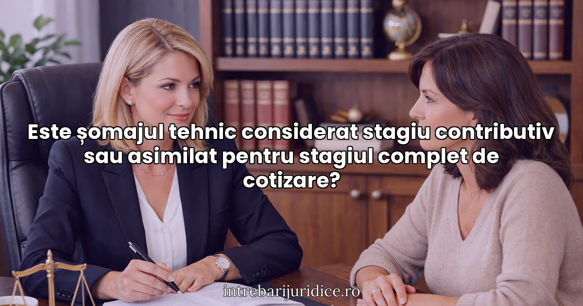 Este șomajul tehnic considerat stagiu contributiv sau asimilat pentru stagiul complet de cotizare?