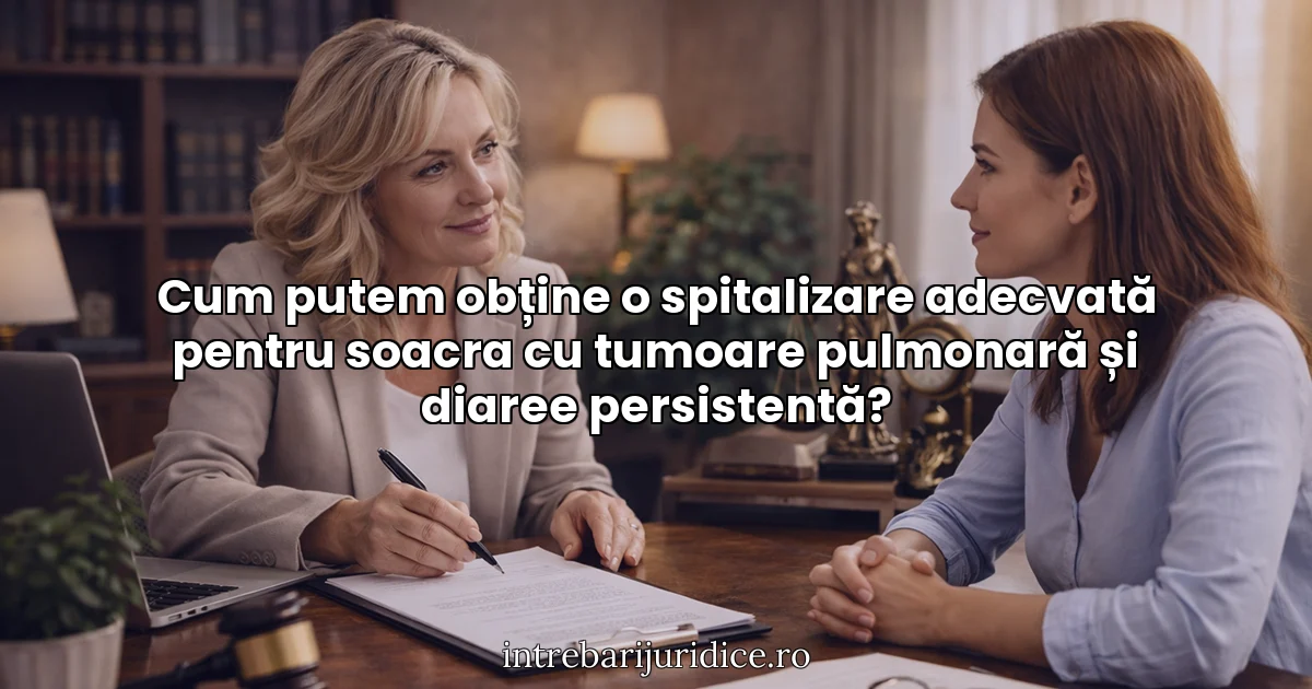 Cum putem obține o spitalizare adecvată pentru soacra cu tumoare pulmonară și diaree persistentă?