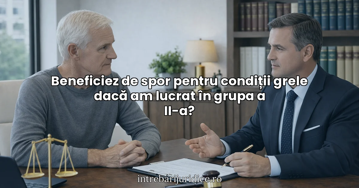 Beneficiez de spor pentru condiții grele dacă am lucrat în grupa a II-a?