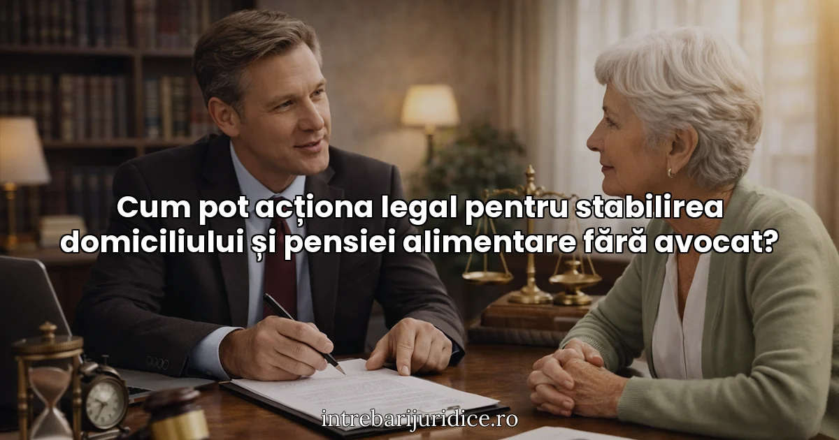 Cum pot acționa legal pentru stabilirea domiciliului și pensiei alimentare fără avocat?