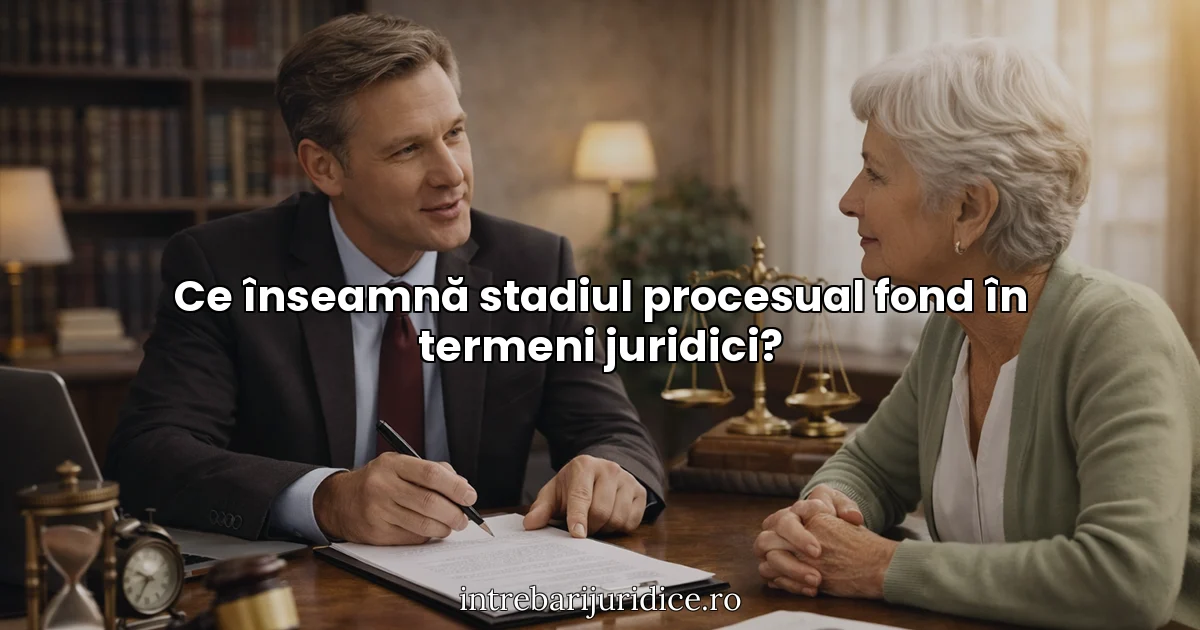 Ce înseamnă stadiul procesual fond în termeni juridici?