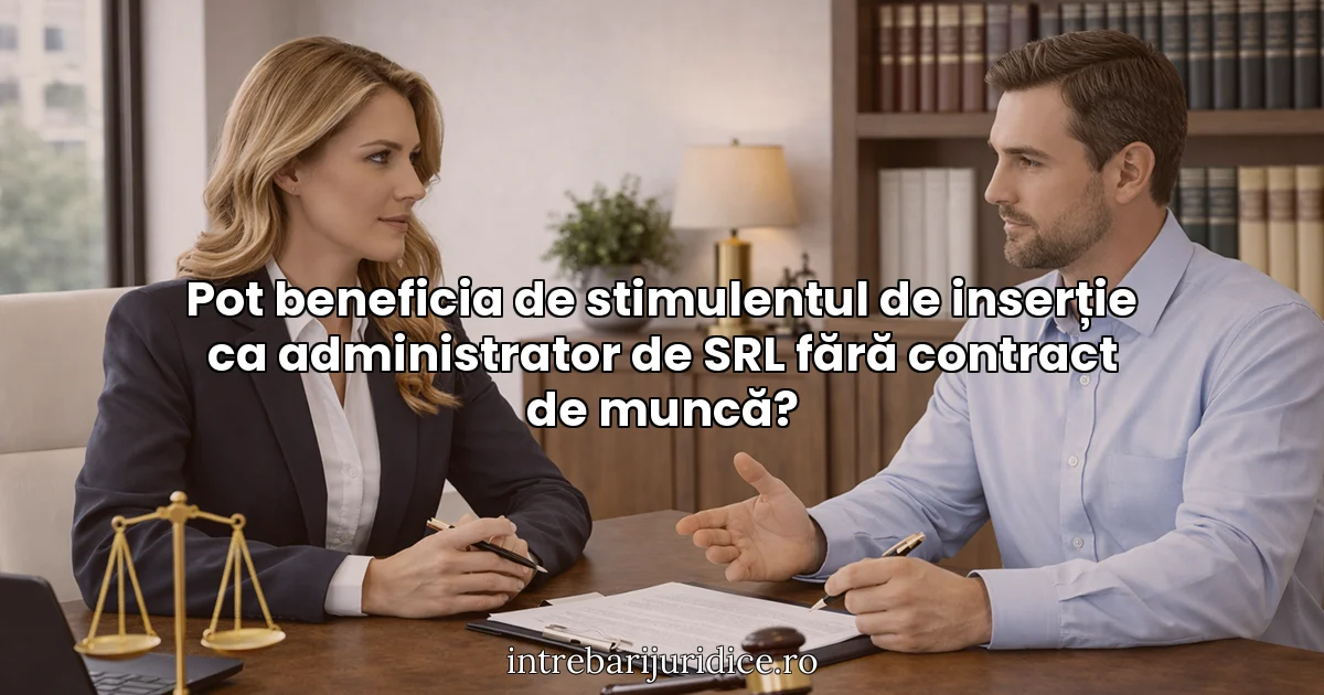 Pot beneficia de stimulentul de inserție ca administrator de SRL fără contract de muncă?