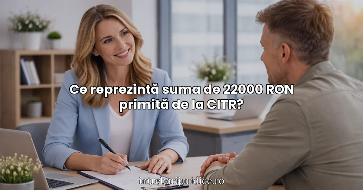 Ce reprezintă suma de 22000 RON primită de la CITR?