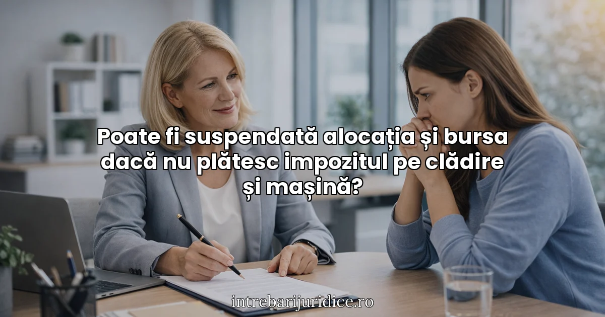 Poate fi suspendată alocația și bursa dacă nu plătesc impozitul pe clădire și mașină?