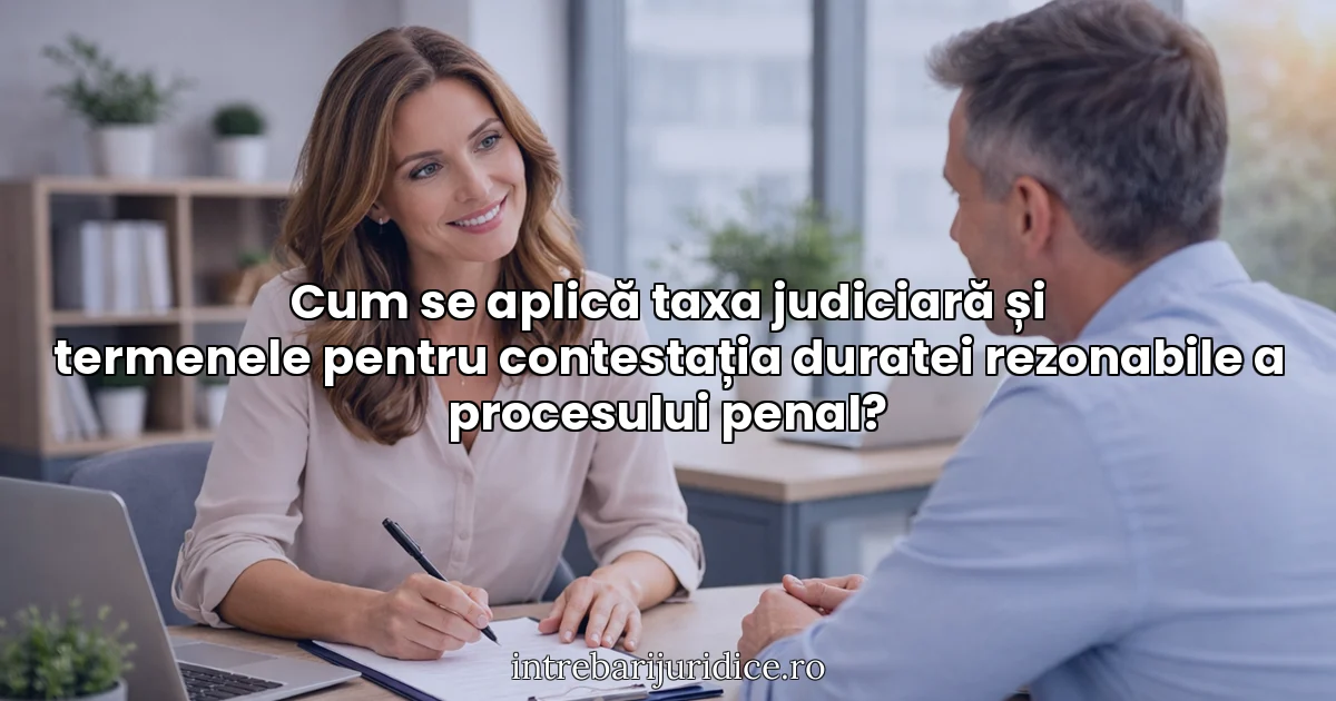 Cum se aplică taxa judiciară și termenele pentru contestația duratei rezonabile a procesului penal?