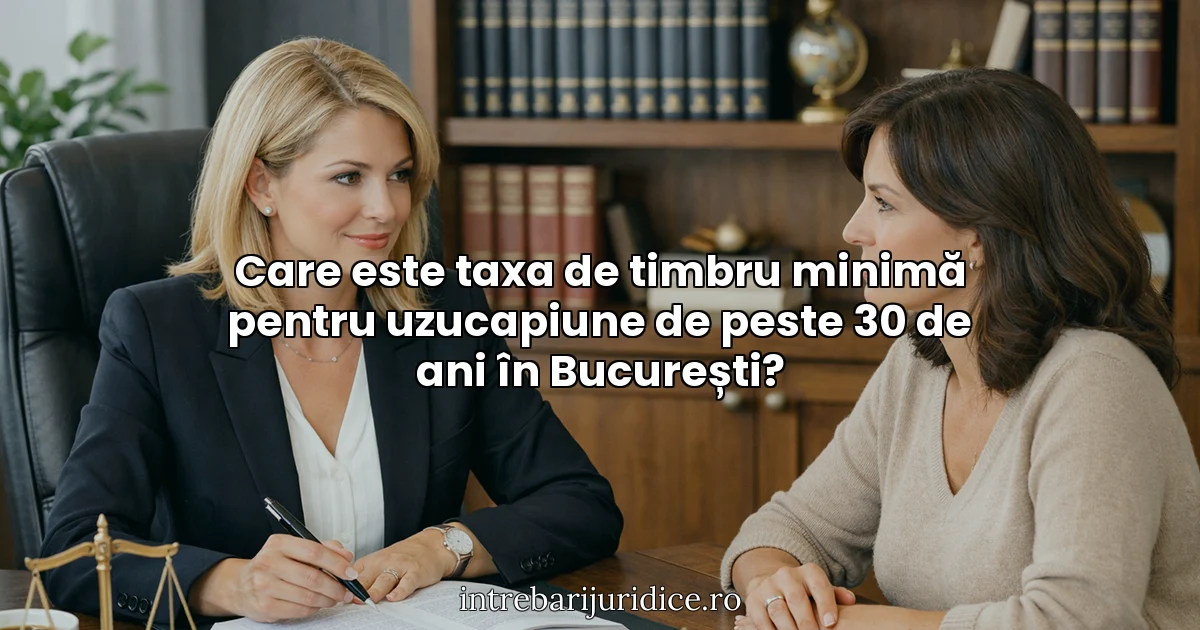 Care este taxa de timbru minimă pentru uzucapiune de peste 30 de ani în București?