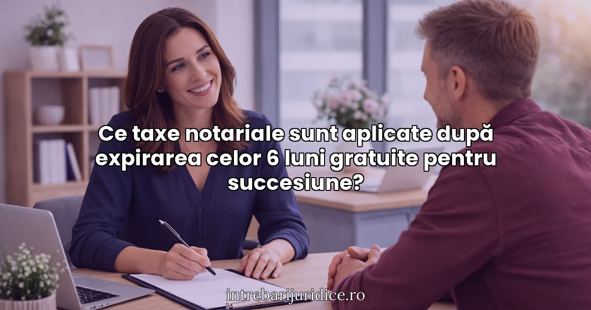 Ce taxe notariale sunt aplicate după expirarea celor 6 luni gratuite pentru succesiune?