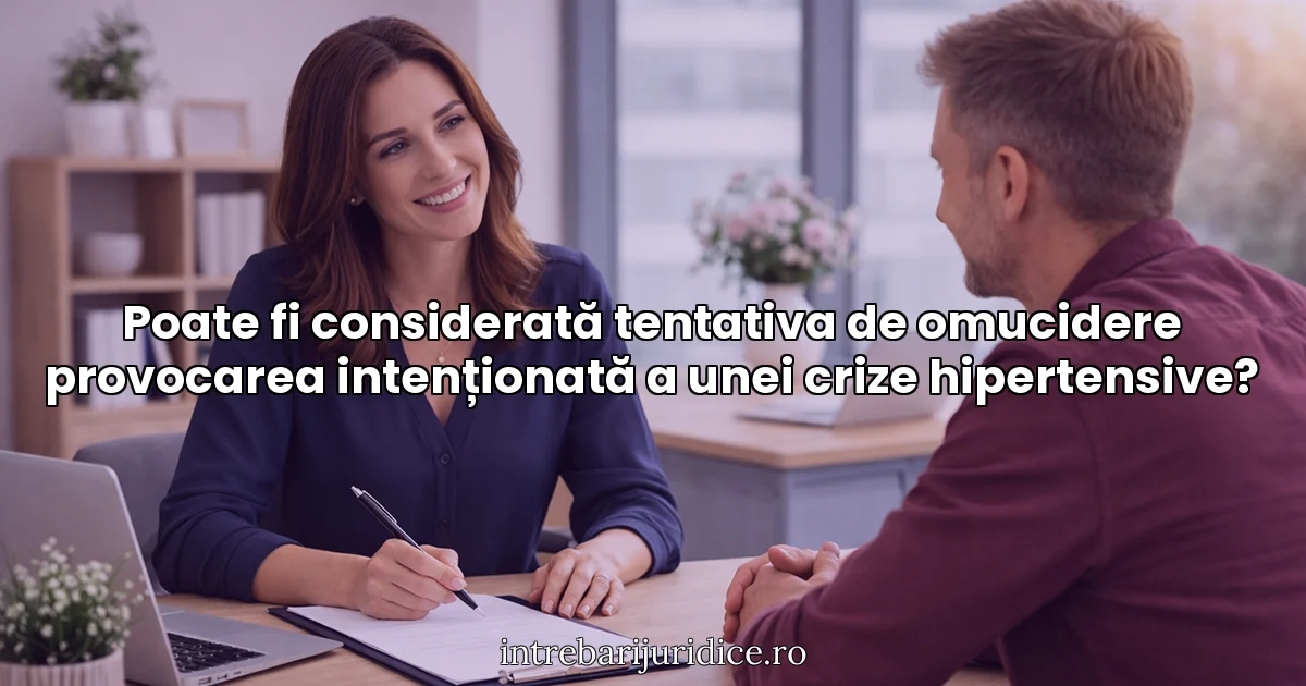 Poate fi considerată tentativa de omucidere provocarea intenționată a unei crize hipertensive?