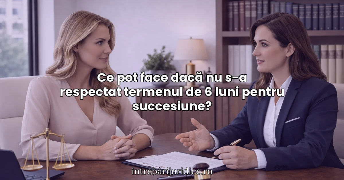 Ce pot face dacă nu s-a respectat termenul de 6 luni pentru succesiune?