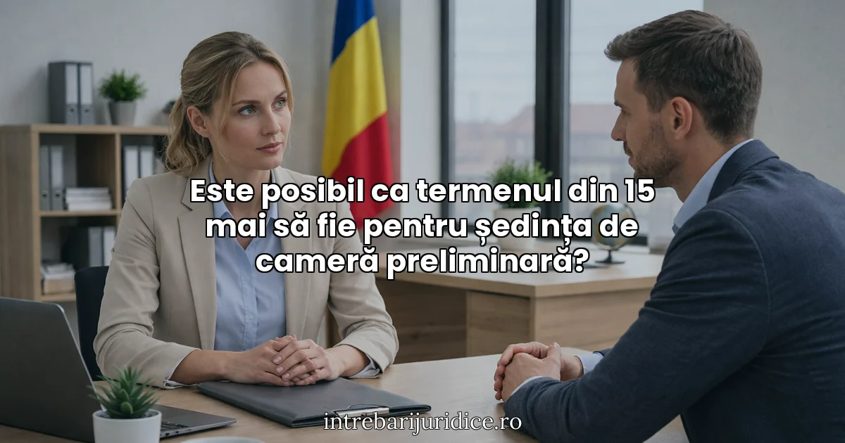 Este posibil ca termenul din 15 mai să fie pentru ședința de cameră preliminară?