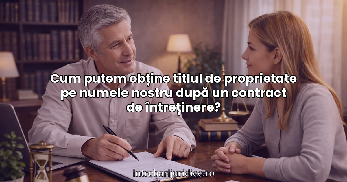 Cum putem obține titlul de proprietate pe numele nostru după un contract de întreținere?
