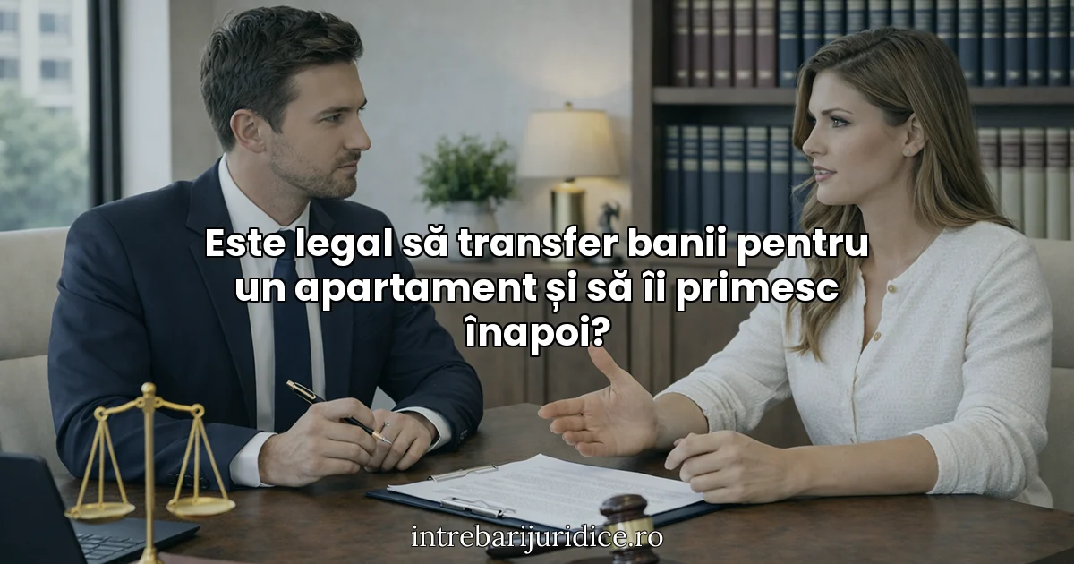 Este legal să transfer banii pentru un apartament și să îi primesc înapoi?