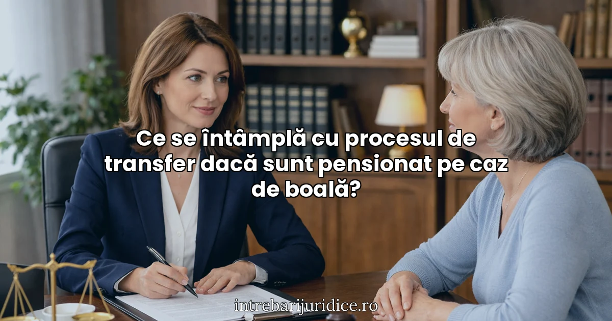 Ce se întâmplă cu procesul de transfer dacă sunt pensionat pe caz de boală?