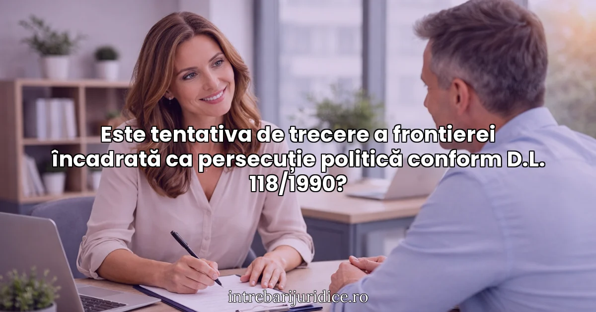 Este tentativa de trecere a frontierei încadrată ca persecuție politică conform D.L. 118/1990?