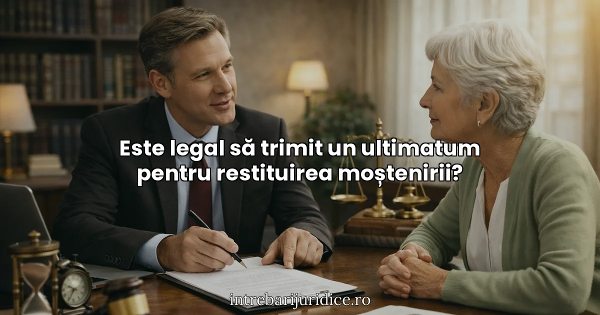 Este legal să trimit un ultimatum pentru restituirea moștenirii?
