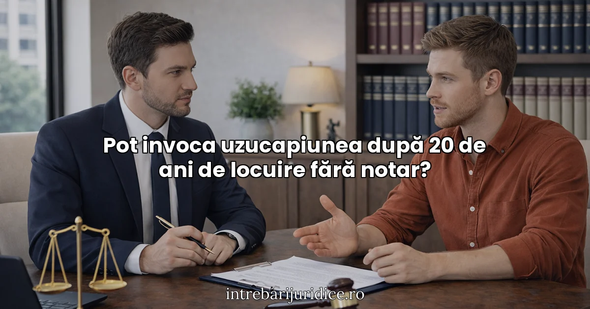 Pot invoca uzucapiunea după 20 de ani de locuire fără notar?