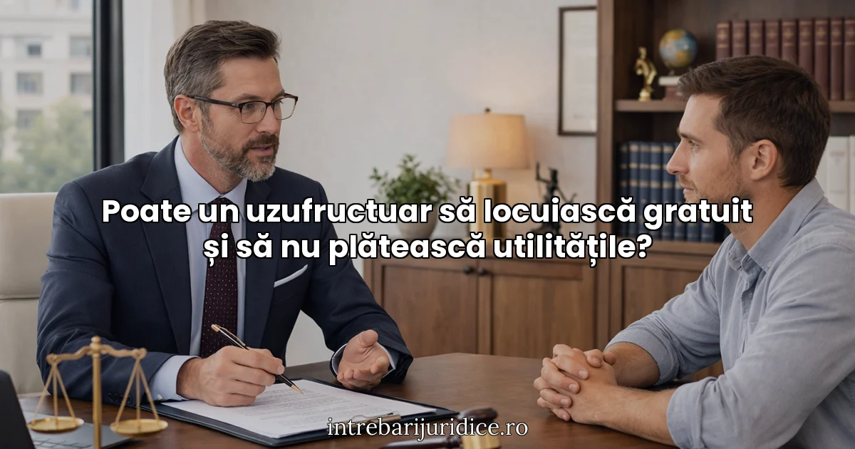 Poate un uzufructuar să locuiască gratuit și să nu plătească utilitățile?