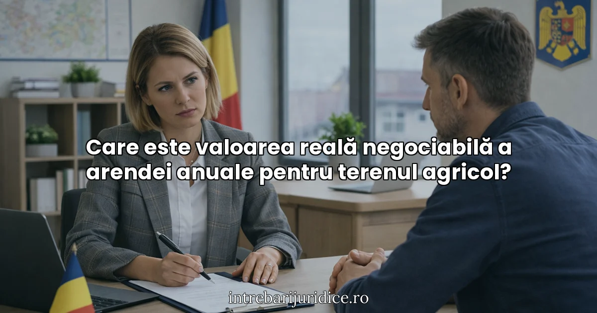 Care este valoarea reală negociabilă a arendei anuale pentru terenul agricol?
