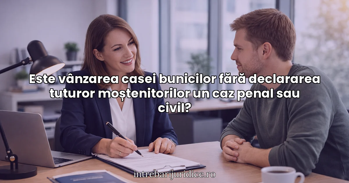 Este vânzarea casei bunicilor fără declararea tuturor moștenitorilor un caz penal sau civil?