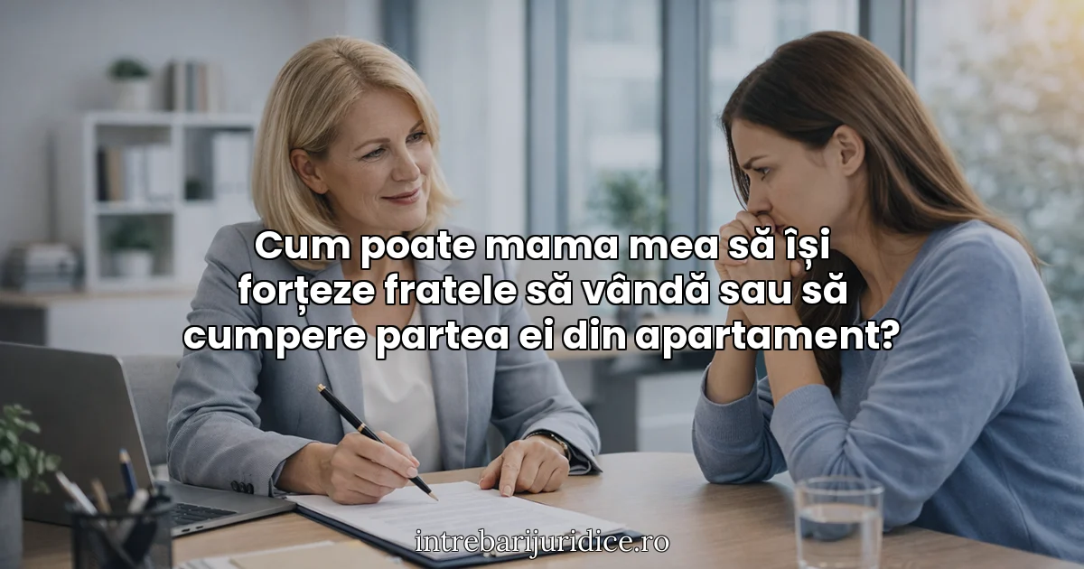 Cum poate mama mea să își forțeze fratele să vândă sau să cumpere partea ei din apartament?