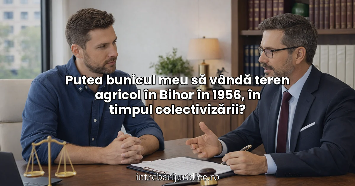 Putea bunicul meu să vândă teren agricol în Bihor în 1956, în timpul colectivizării?