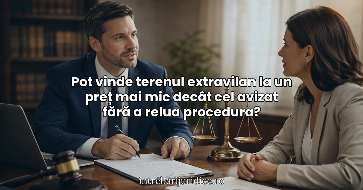 Pot vinde terenul extravilan la un preț mai mic decât cel avizat fără a relua procedura?