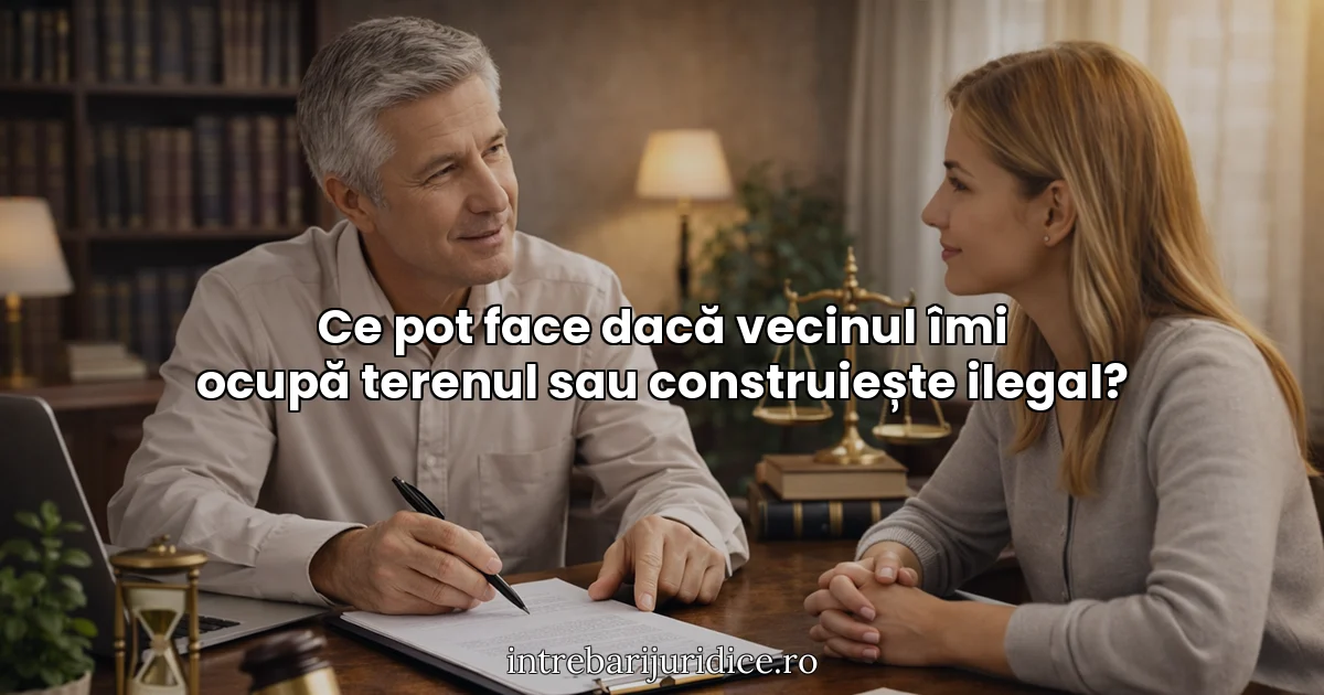 Ce pot face dacă vecinul îmi ocupă terenul sau construiește ilegal?