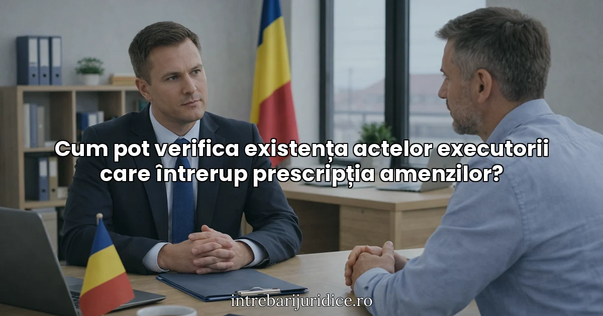 Cum pot verifica existența actelor executorii care întrerup prescripția amenzilor?
