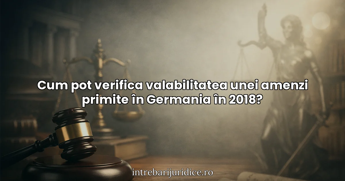 Cum pot verifica valabilitatea unei amenzi primite în Germania în 2018?