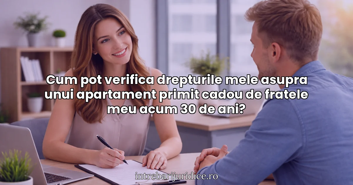 Cum pot verifica drepturile mele asupra unui apartament primit cadou de fratele meu acum 30 de ani?