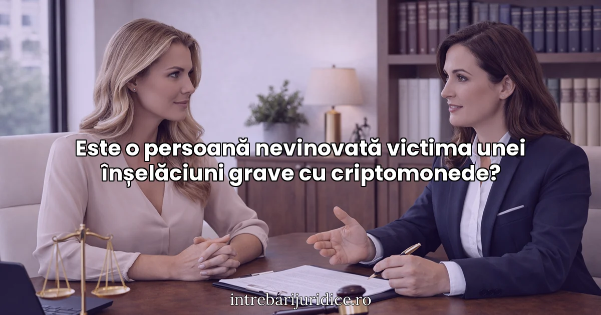 Este o persoană nevinovată victima unei înșelăciuni grave cu criptomonede?