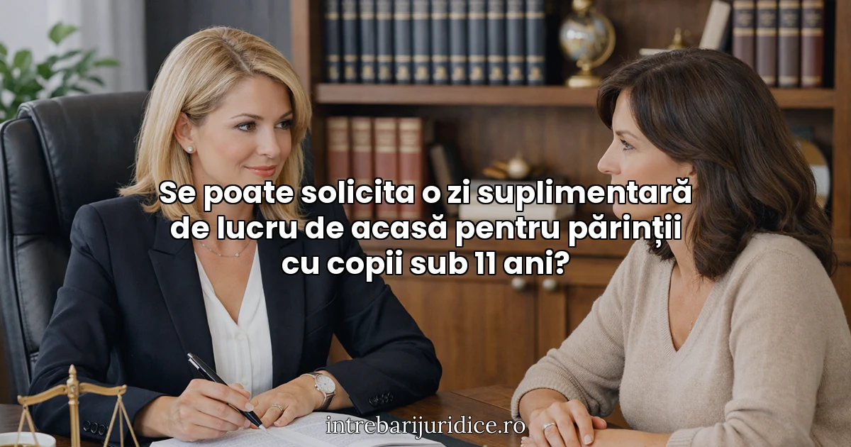 Se poate solicita o zi suplimentară de lucru de acasă pentru părinții cu copii sub 11 ani?