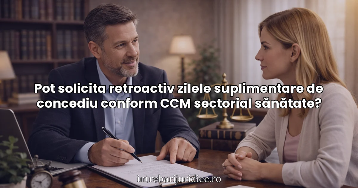 Pot solicita retroactiv zilele suplimentare de concediu conform CCM sectorial sănătate?